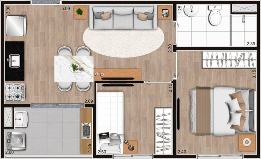 Apartamento, 2 quartos, 37 m² - Foto 7