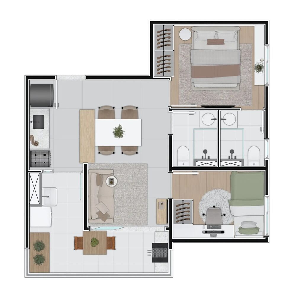 Apartamento, 2 quartos, 46 m² - Foto 8