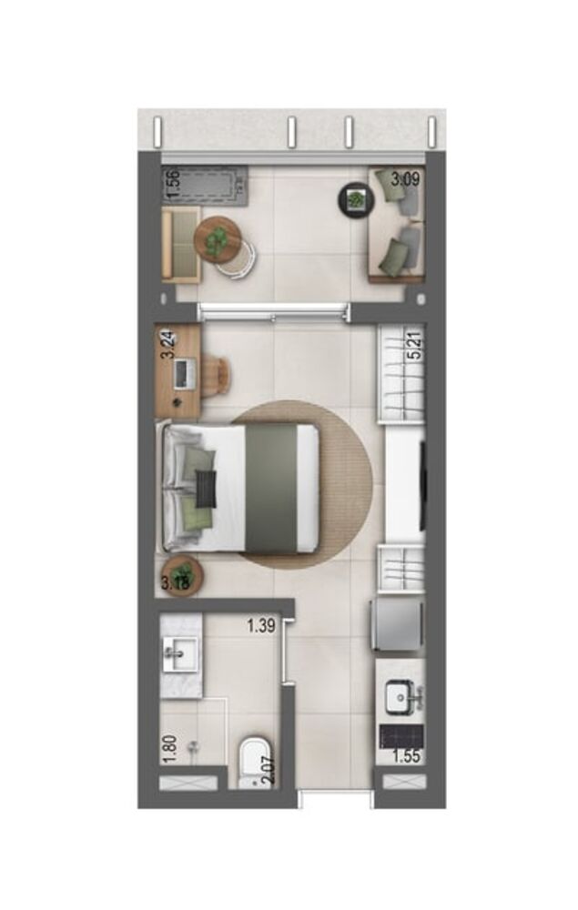 Apartamento, 1 quarto, 35 m² - Foto 12