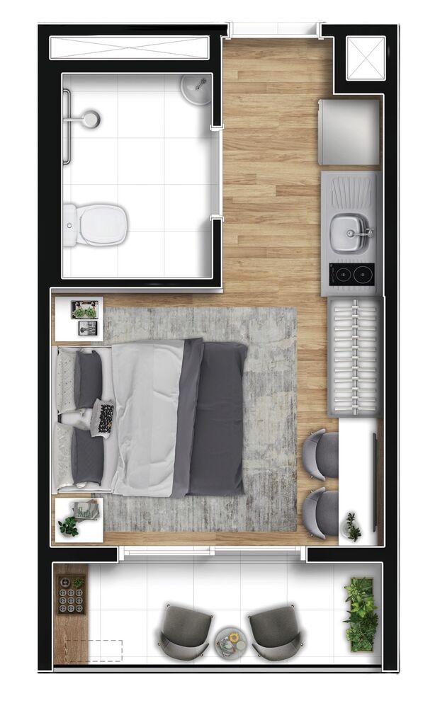 Apartamento, 1 quarto, 26 m² - Foto 12