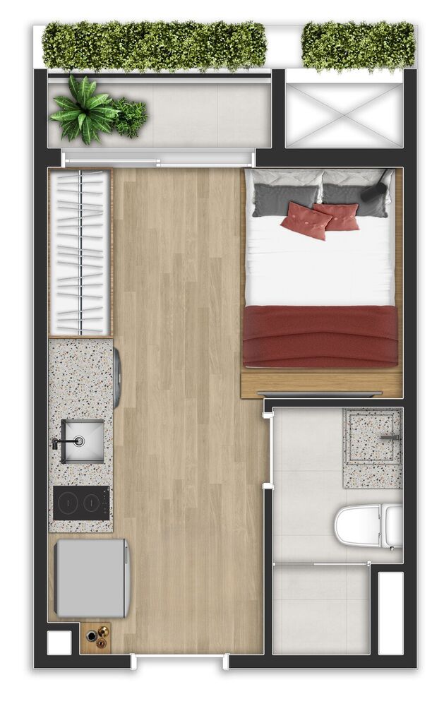 Apartamento, 1 quarto, 27 m² - Foto 1