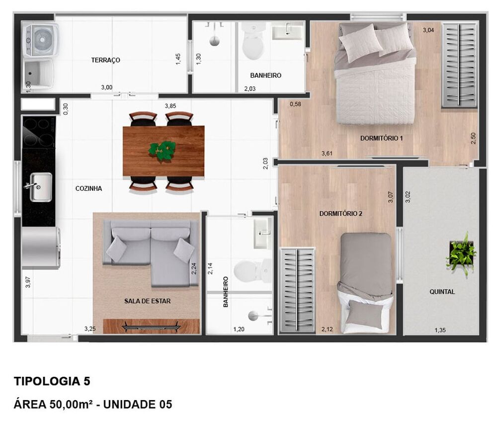 Apartamento, 2 quartos, 40 m² - Foto 3