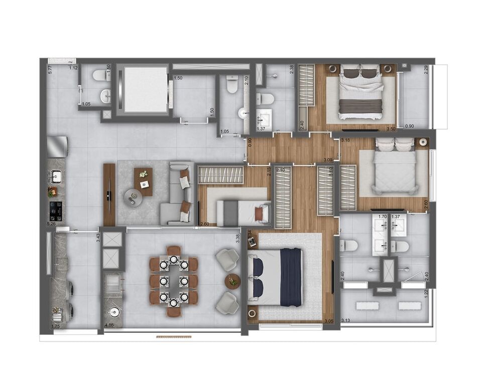 Apartamento à venda com 3 quartos, 130m² - Foto 7