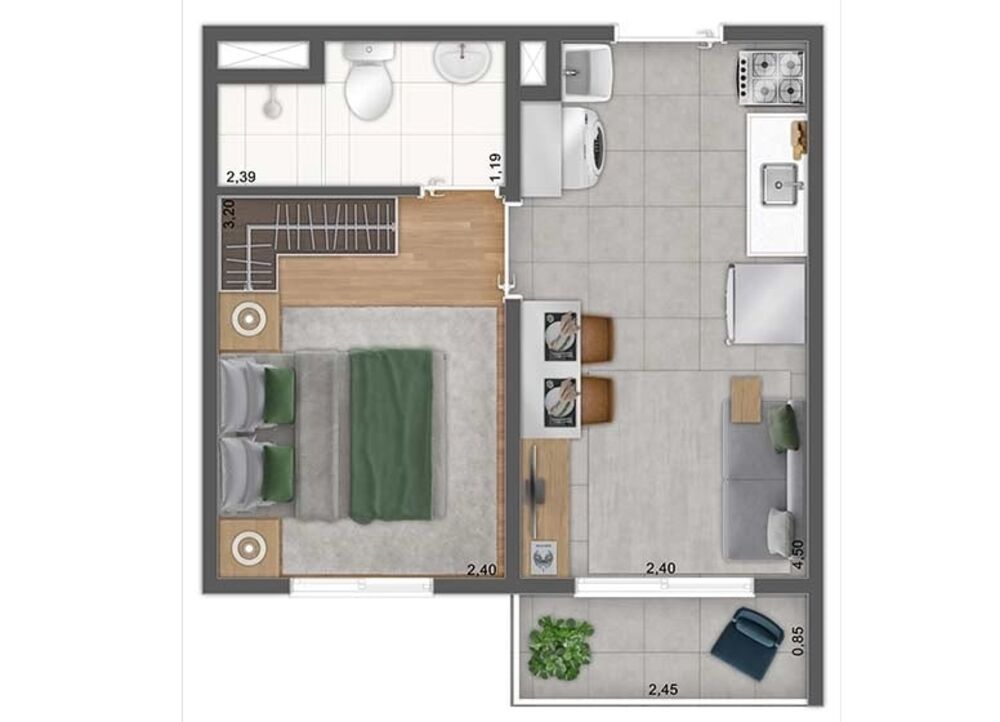 Apartamento, 1 quarto, 26 m² - Foto 3