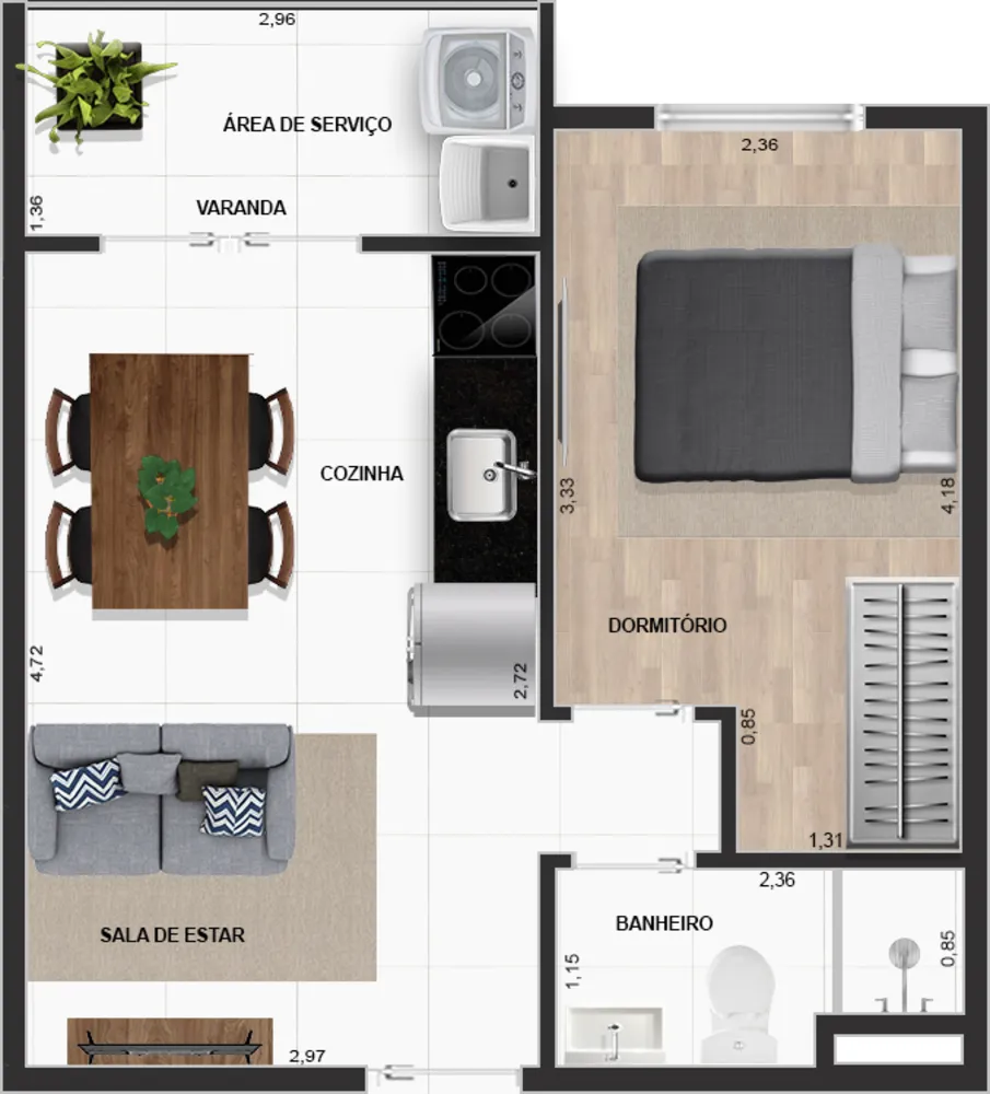 Apartamento, 1 quarto, 41 m² - Foto 10