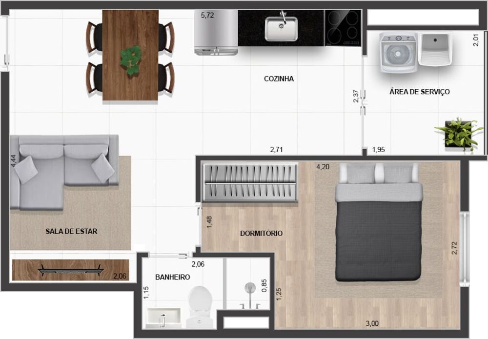 Apartamento, 1 quarto, 41 m² - Foto 7