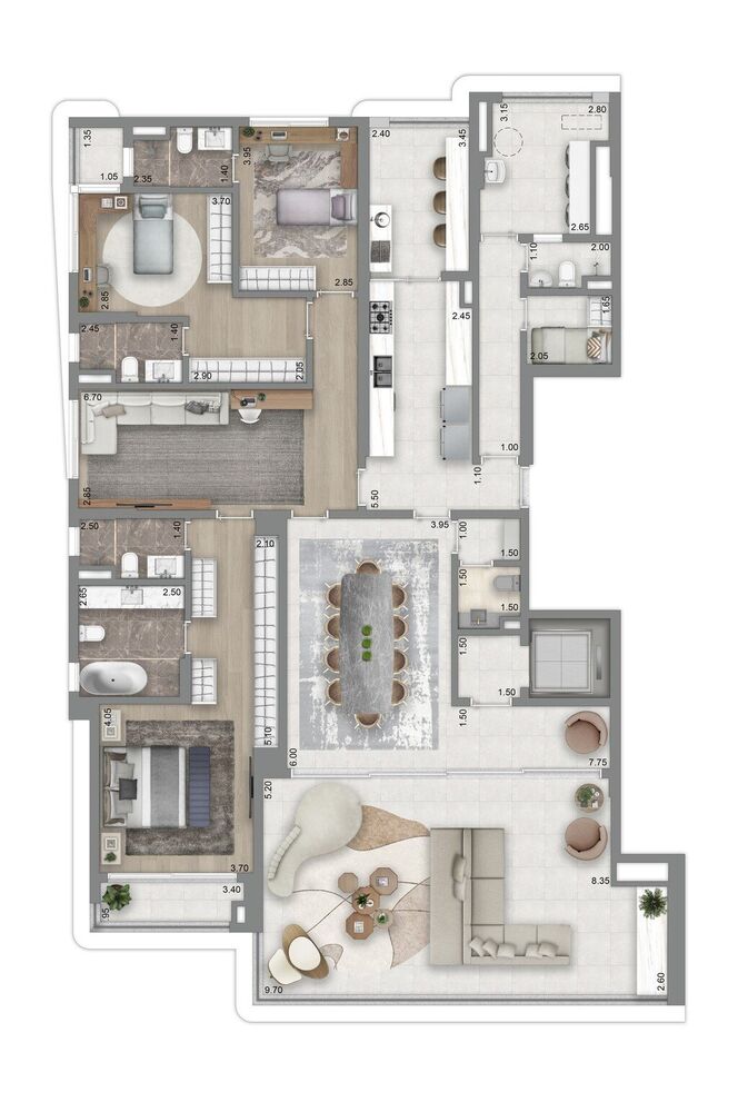 Apartamento, 4 quartos, 259 m² - Foto 3