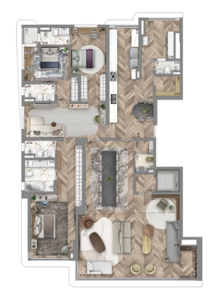 Apartamento, 4 quartos, 259 m² - Foto 7