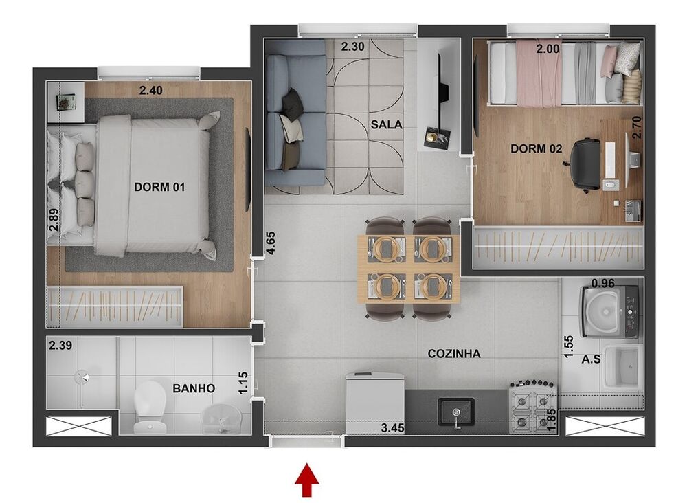 Apartamento, 2 quartos, 40 m² - Foto 7