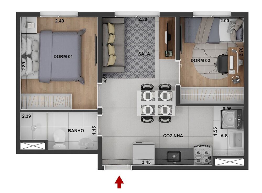 Apartamento, 2 quartos, 40 m² - Foto 6