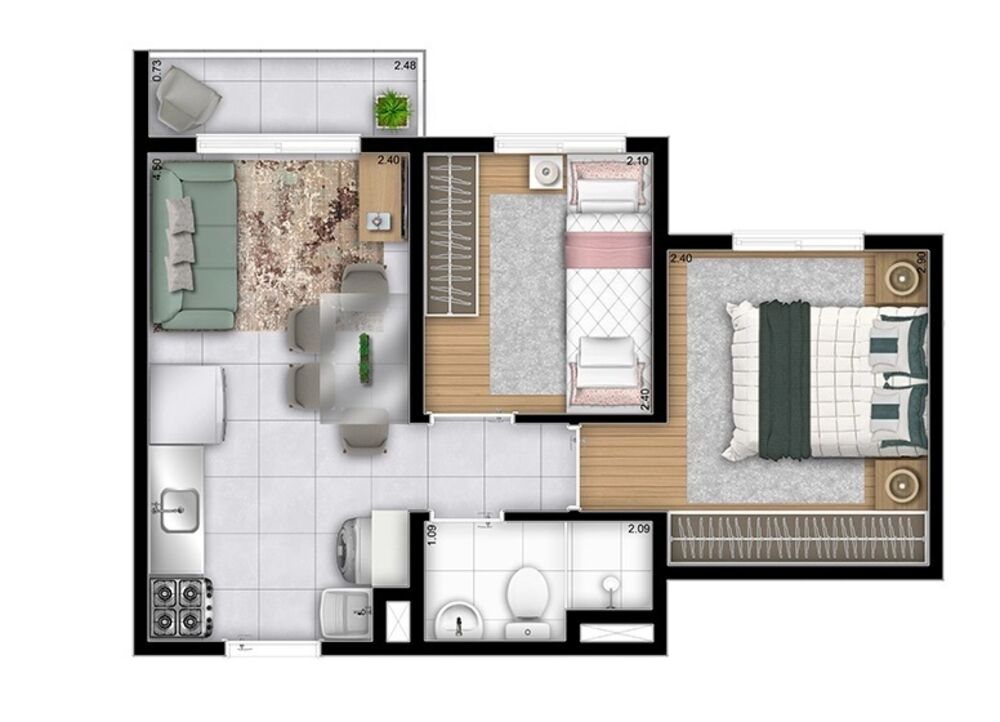 Apartamento, 2 quartos, 31 m² - Foto 10