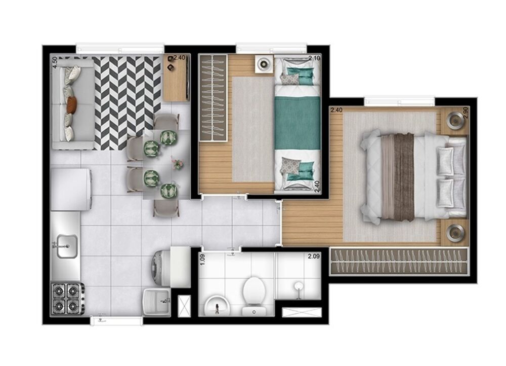 Apartamento, 2 quartos, 31 m² - Foto 12