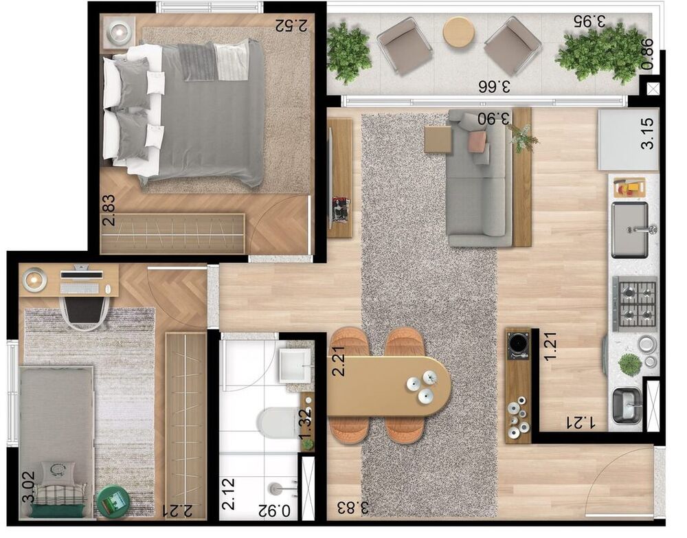 Apartamento, 2 quartos, 40 m² - Foto 2