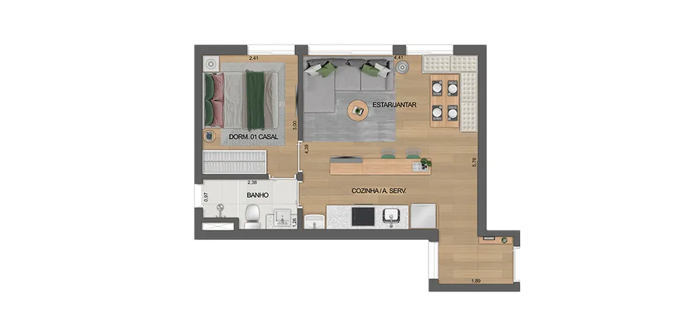 Apartamento, 2 quartos, 33 m² - Foto 8