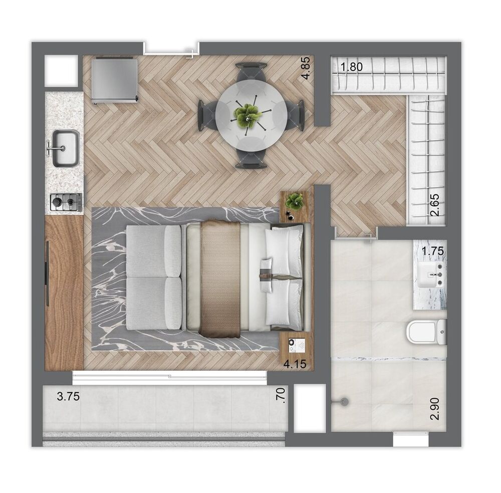 Apartamento, 1 quarto, 38 m² - Foto 4