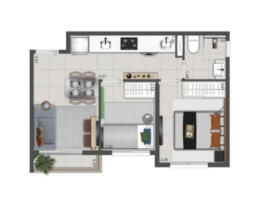 Apartamento, 2 quartos, 36 m² - Foto 4