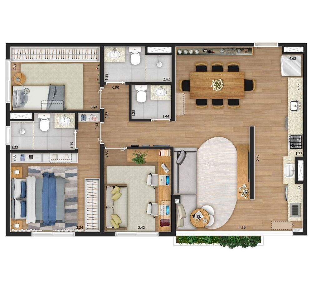 Apartamento à venda com 3 quartos, 75m² - Foto 11