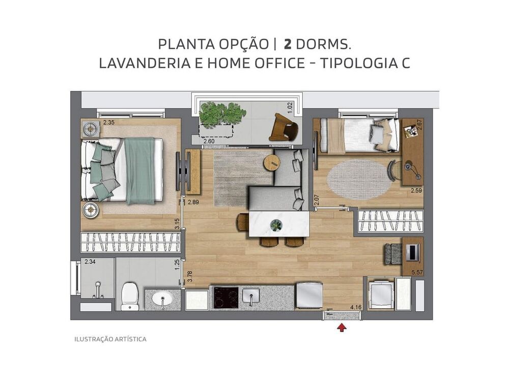 Apartamento, 2 quartos, 36 m² - Foto 1