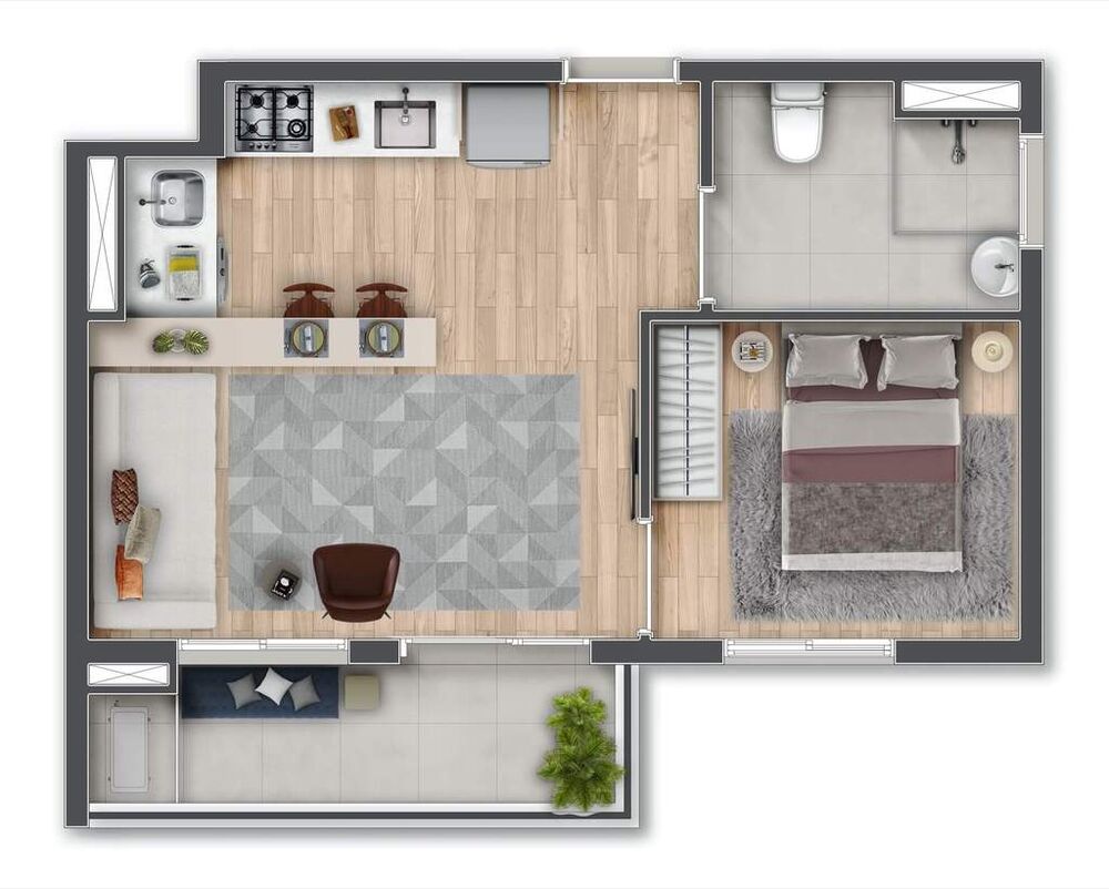 Apartamento, 1 quarto, 38 m² - Foto 3
