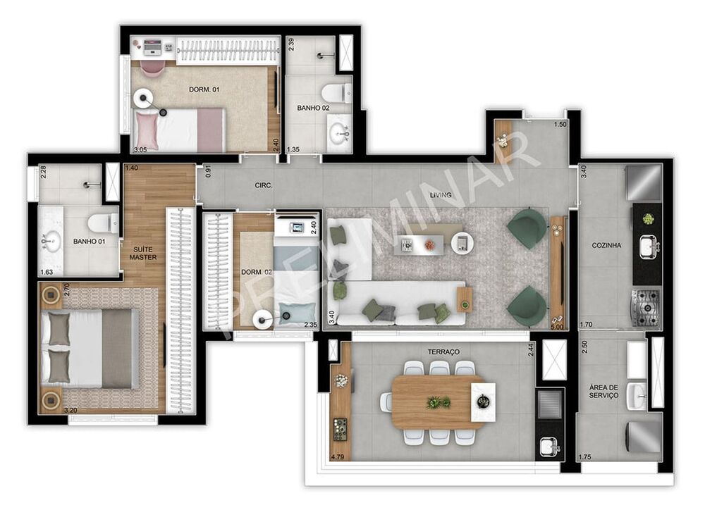 Cobertura, 3 quartos, 132 m² - Foto 9