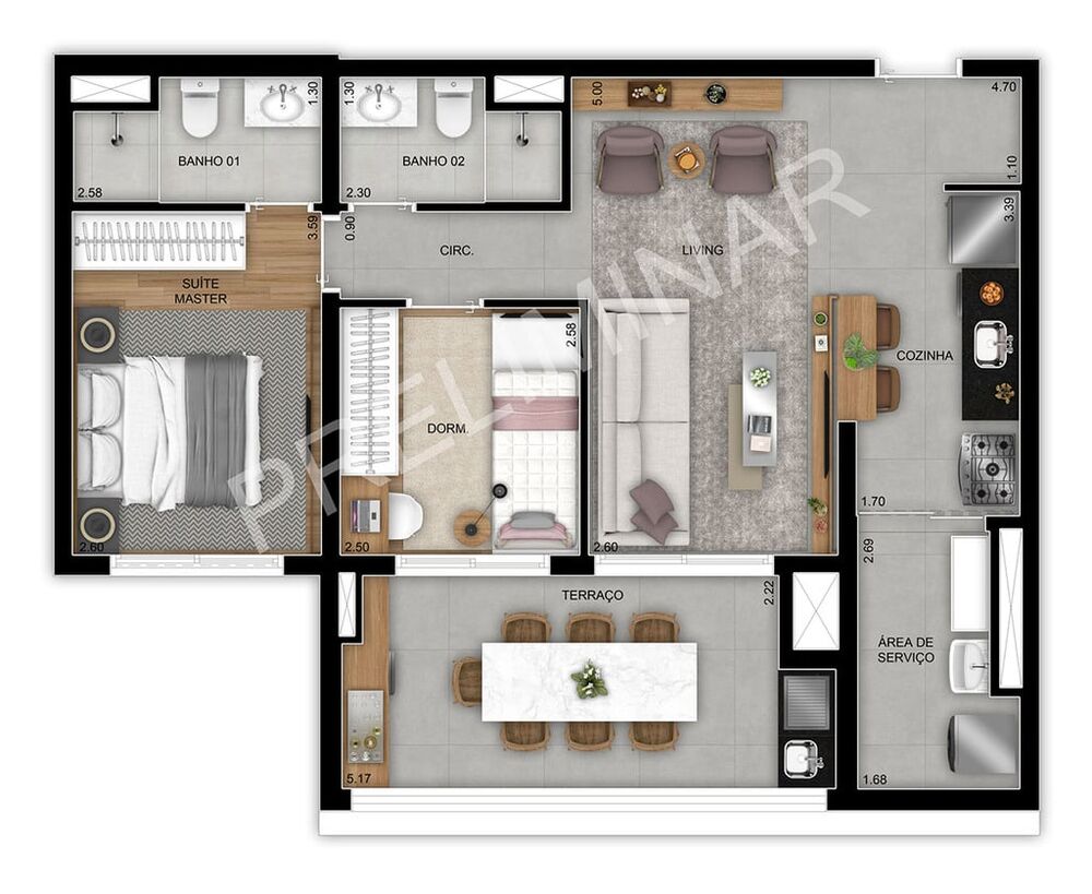 Cobertura, 3 quartos, 132 m² - Foto 10