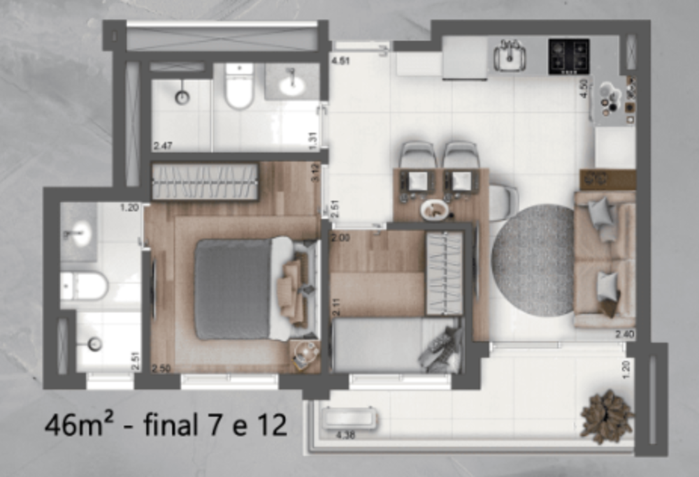 Apartamento, 2 quartos, 45 m² - Foto 12