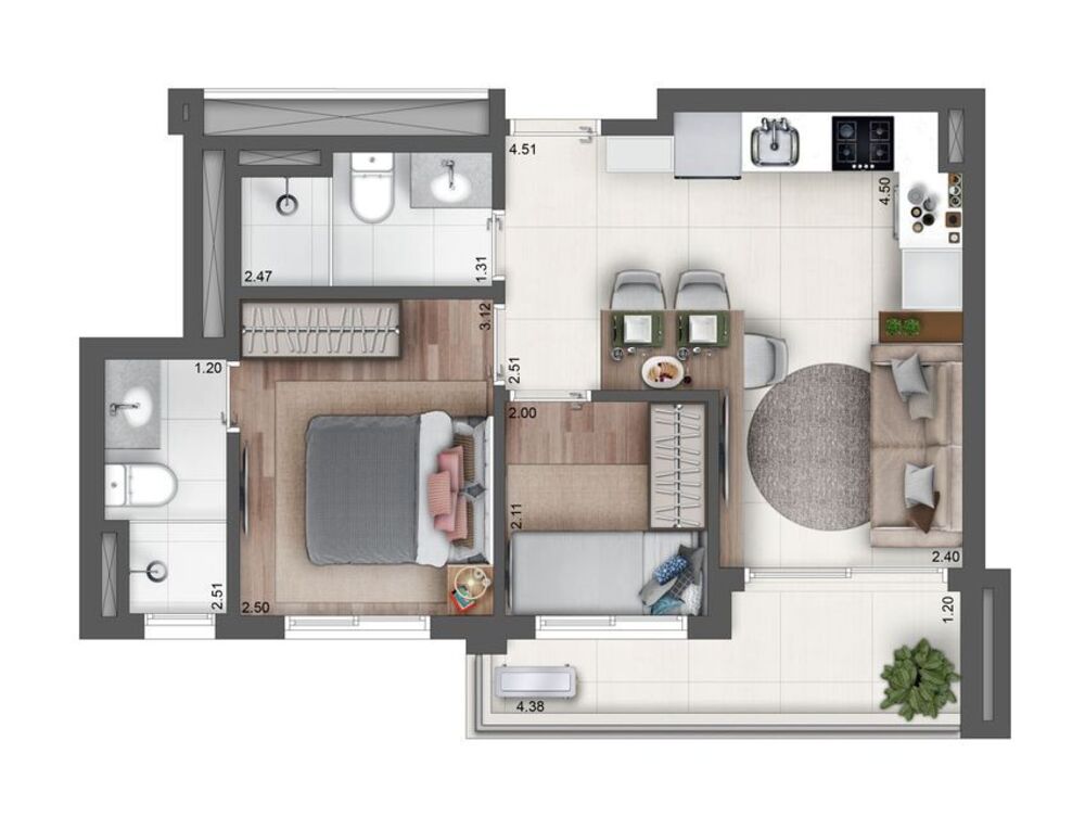 Apartamento, 2 quartos, 45 m² - Foto 11
