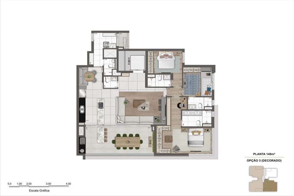 Apartamento, 3 quartos, 149 m² - Foto 2
