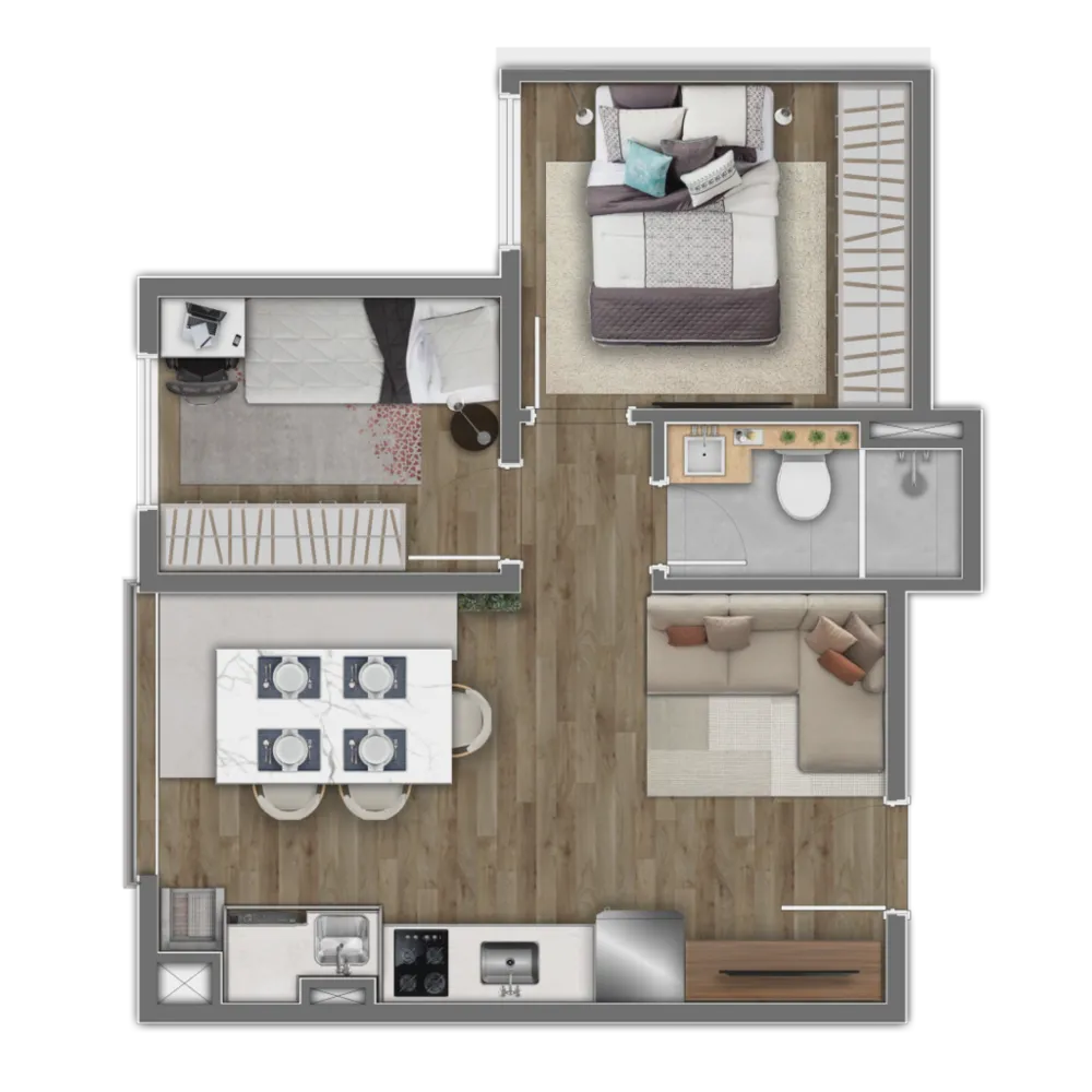 Apartamento, 2 quartos, 44 m² - Foto 19
