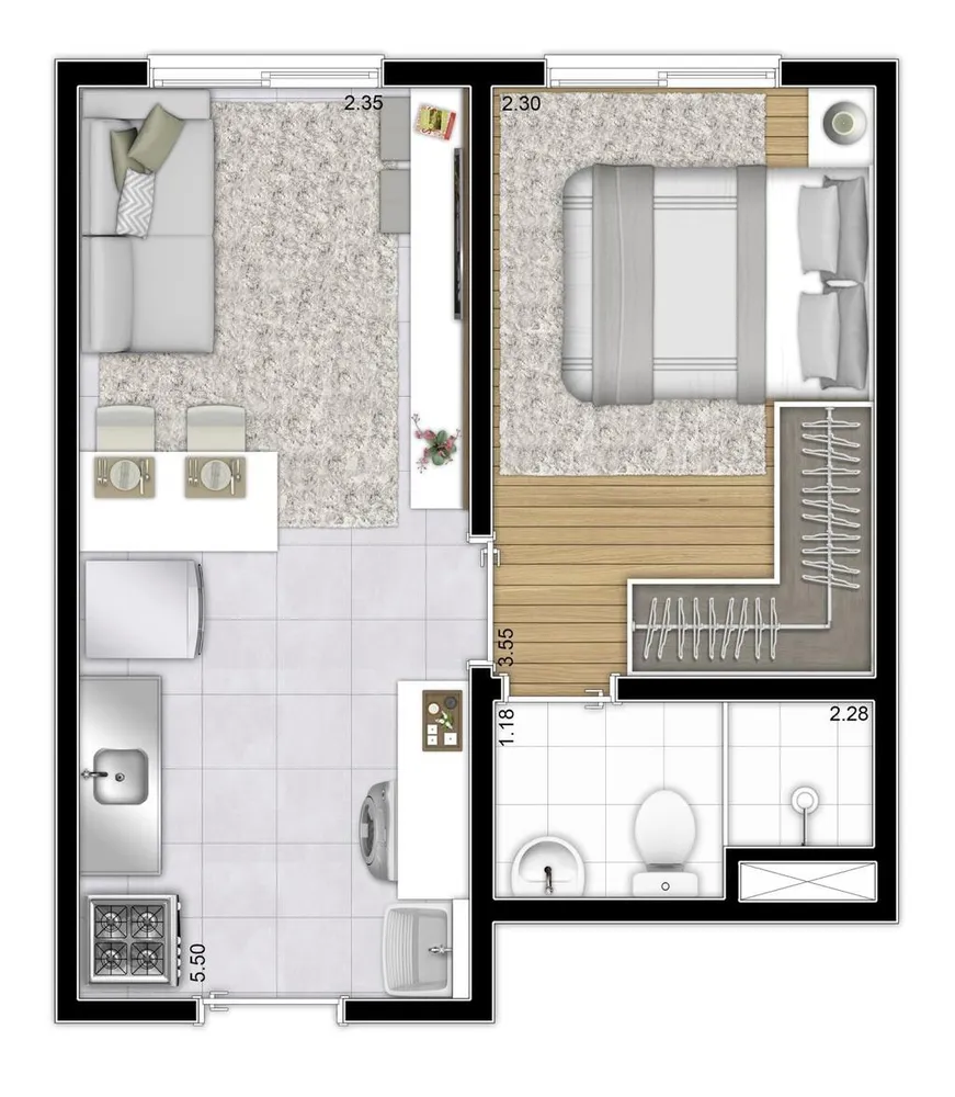 Apartamento, 2 quartos, 33 m² - Foto 6