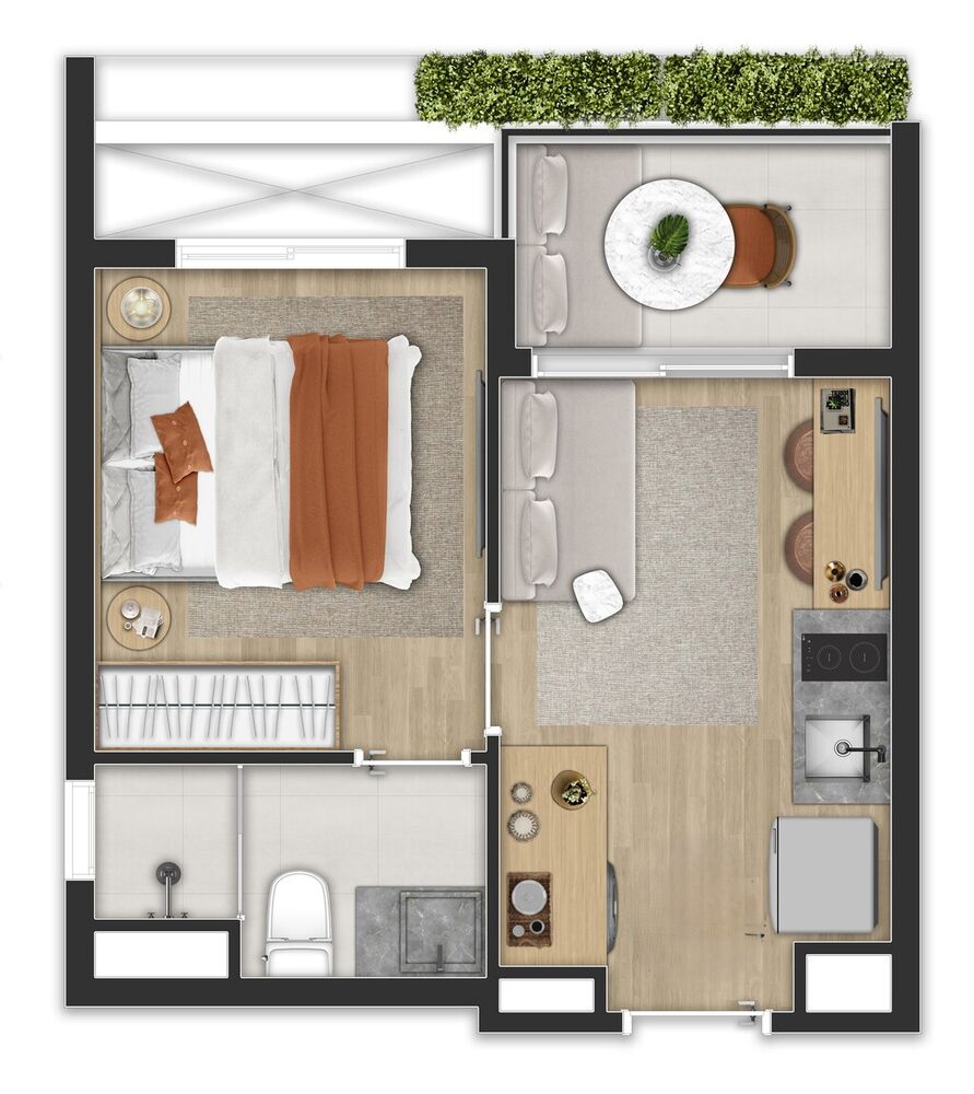Apartamento, 1 quarto, 19 m² - Foto 1