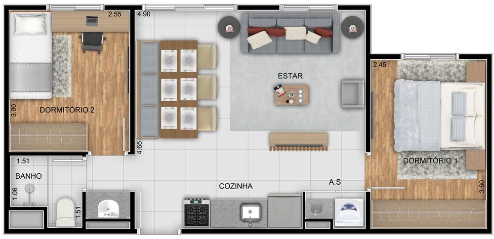 Apartamento, 3 quartos, 48 m² - Foto 6