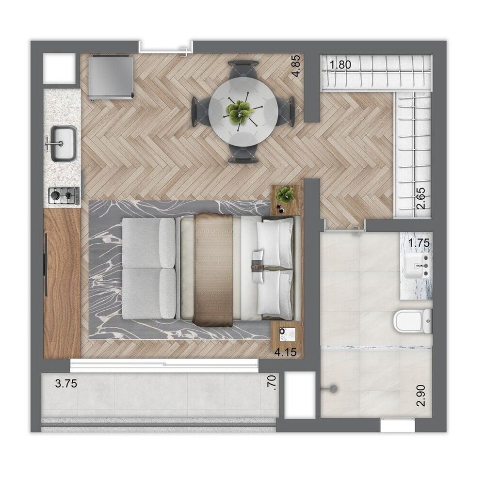 Apartamento, 1 quarto, 35 m² - Foto 6