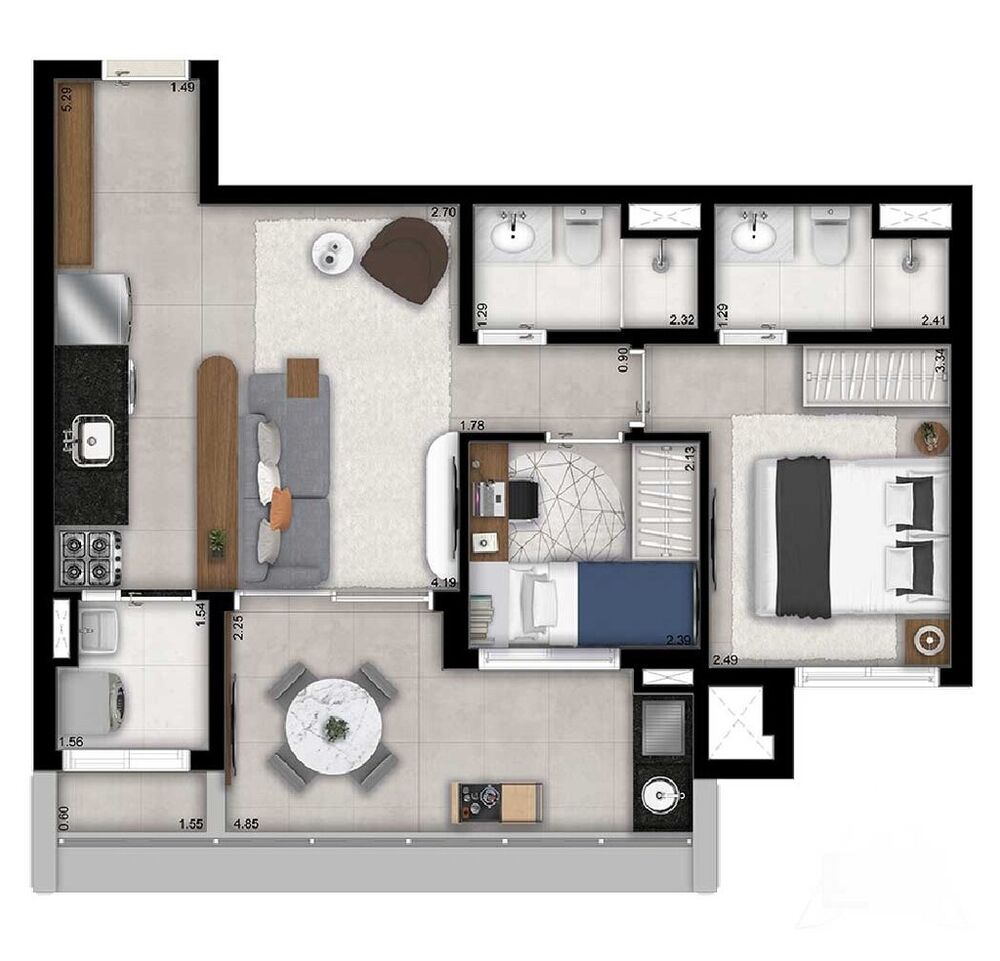 Apartamento, 2 quartos, 64 m² - Foto 3