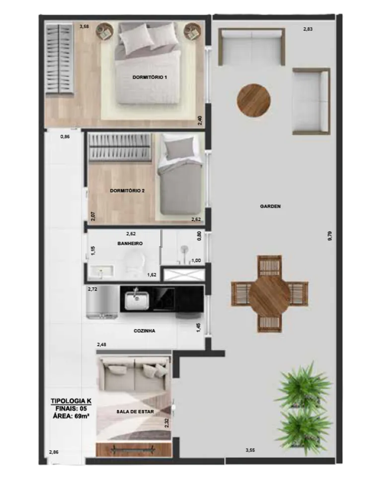 Apartamento, 2 quartos, 33 m² - Foto 8