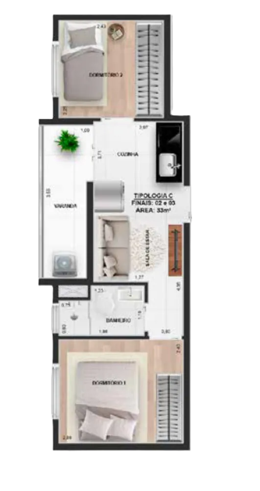 Apartamento, 2 quartos, 33 m² - Foto 4