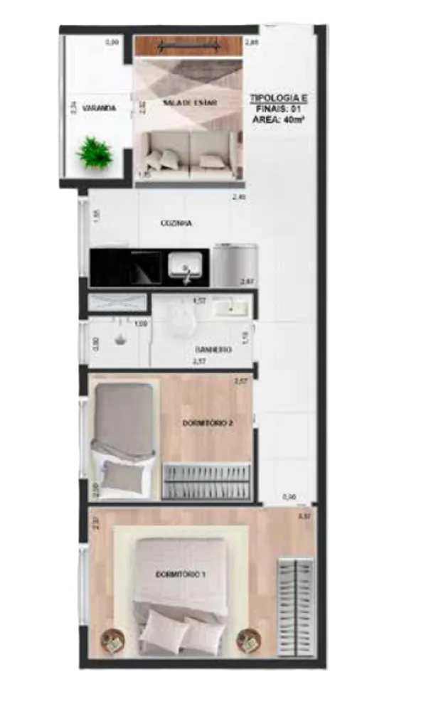 Apartamento, 2 quartos, 33 m² - Foto 5
