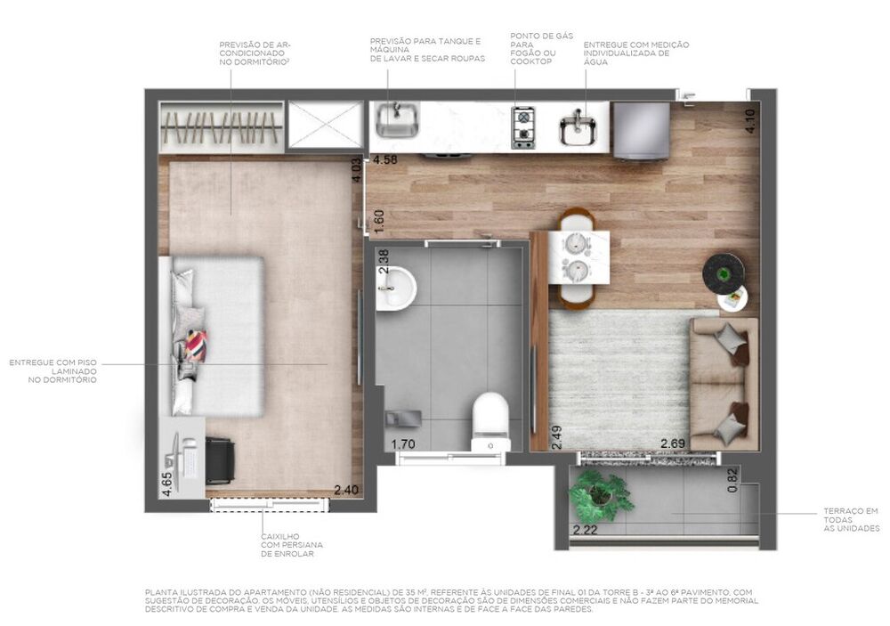 Apartamento, 1 quarto, 35 m² - Foto 2