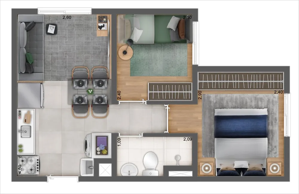 Apartamento, 2 quartos, 32 m² - Foto 8