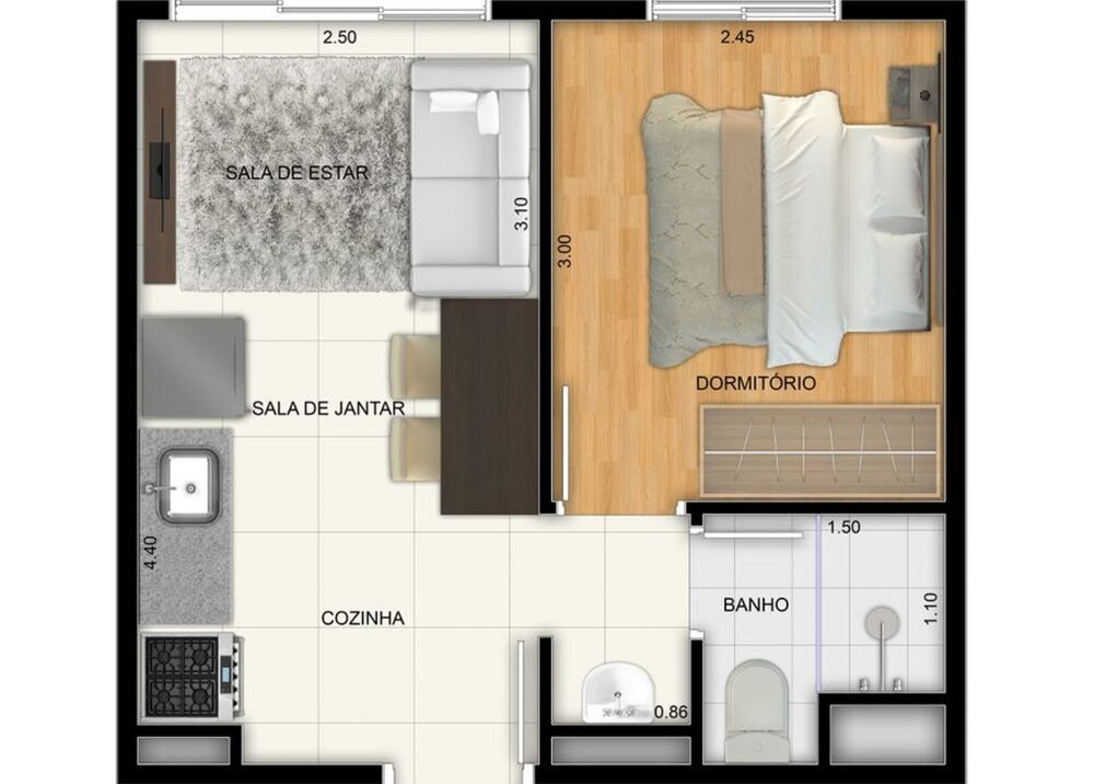 Apartamento, 1 quarto, 25 m² - Foto 3