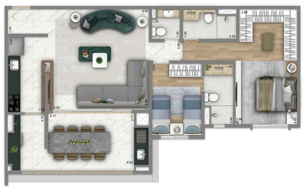 Apartamento, 3 quartos, 100 m² - Foto 9