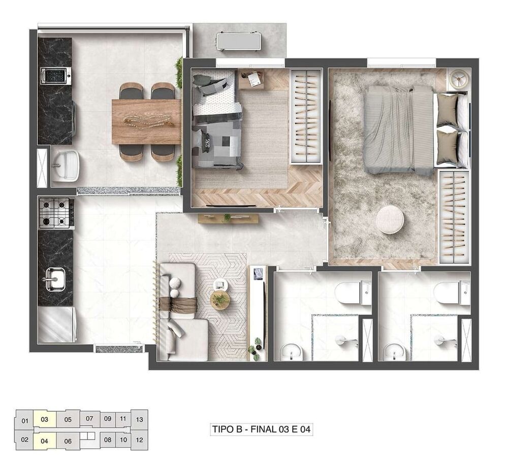 Apartamento, 2 quartos, 67 m² - Foto 1