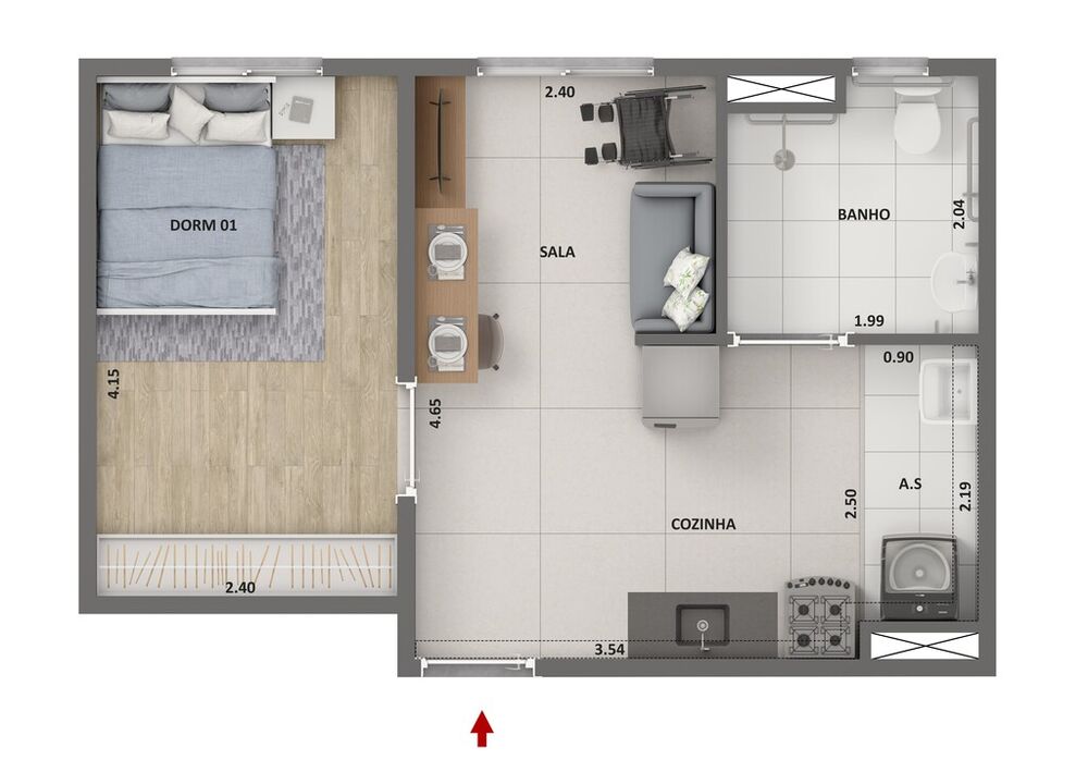 Apartamento, 2 quartos, 34 m² - Foto 16