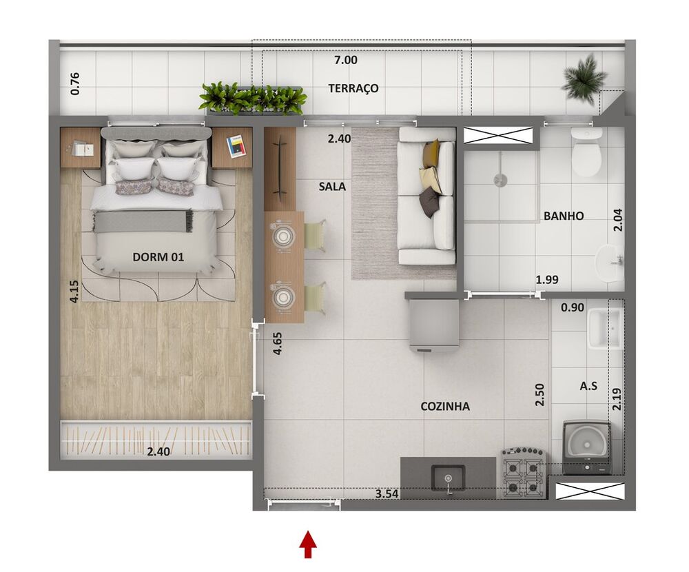 Apartamento, 2 quartos, 34 m² - Foto 2