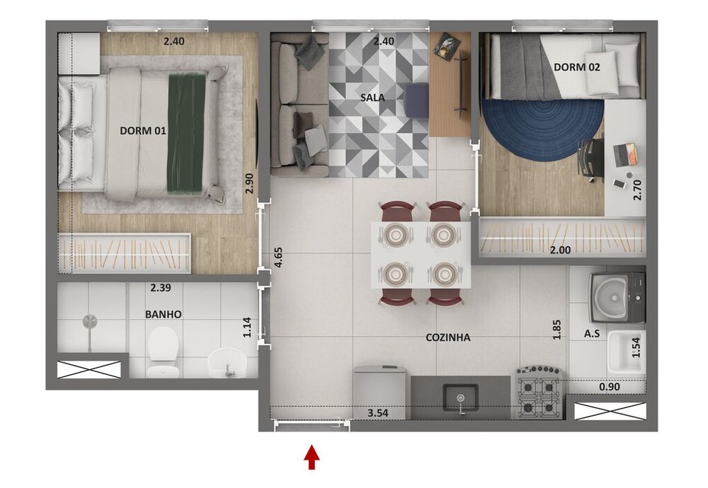 Apartamento, 2 quartos, 34 m² - Foto 17
