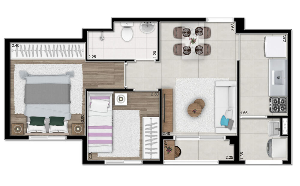 Apartamento, 2 quartos, 37 m² - Foto 5