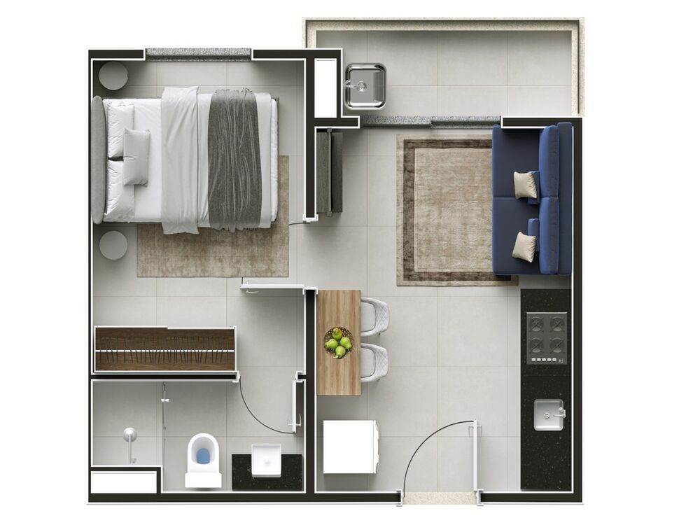 Apartamento, 1 quarto, 30 m² - Foto 1