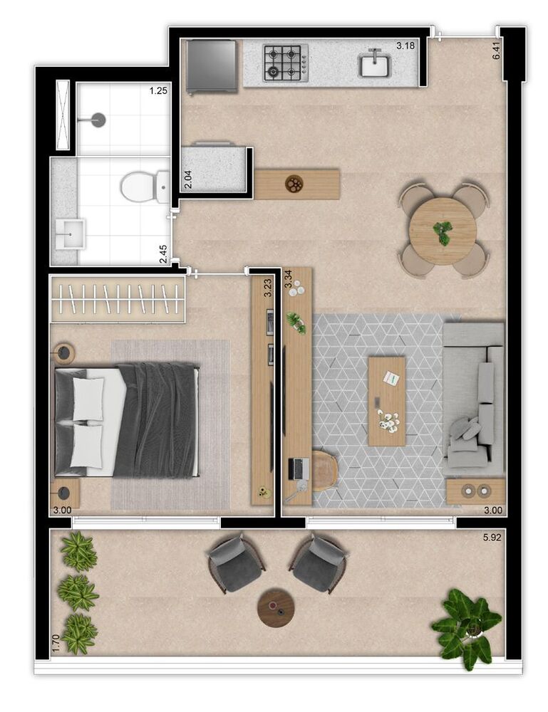 Apartamento, 1 quarto, 61 m² - Foto 6