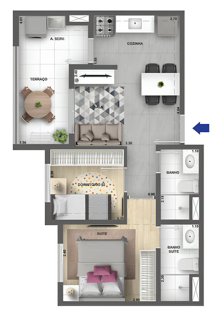 Apartamento, 3 quartos, 56 m² - Foto 10