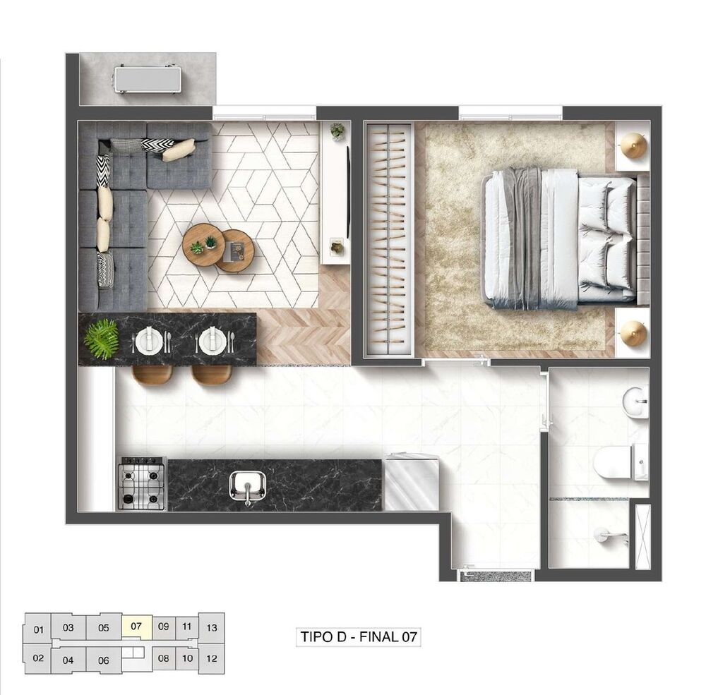 Apartamento, 1 quarto, 33 m² - Foto 4